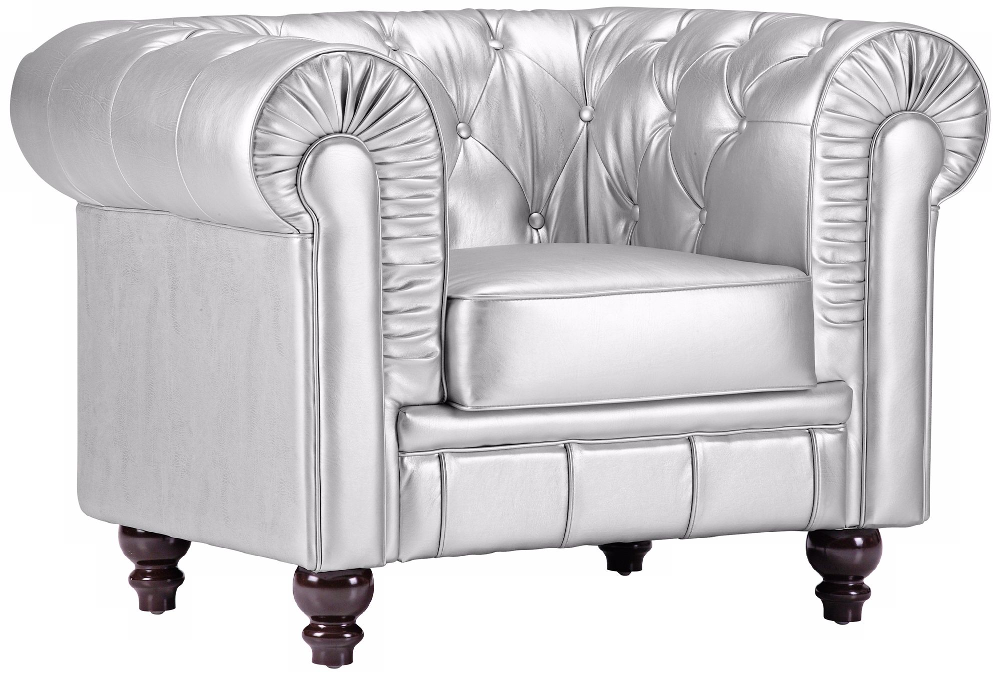 Zuo Aristocrat Silver Leatherette Armchair