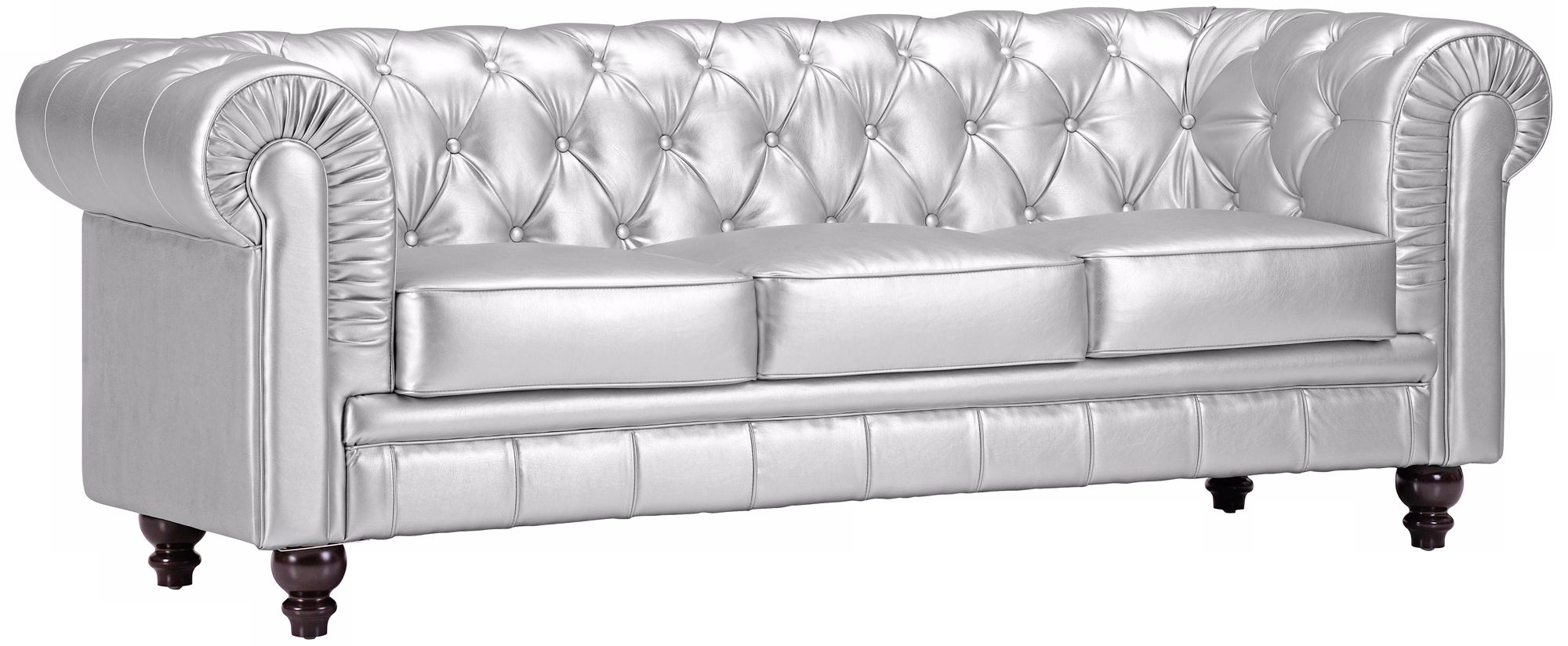 Zuo Aristocrat Silver Leatherette Sofa