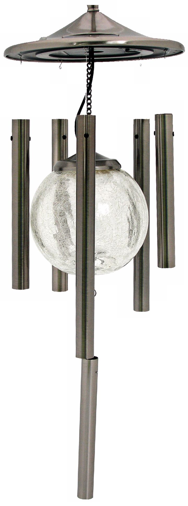 Silver Finish Color Changing Solar Wind Chime