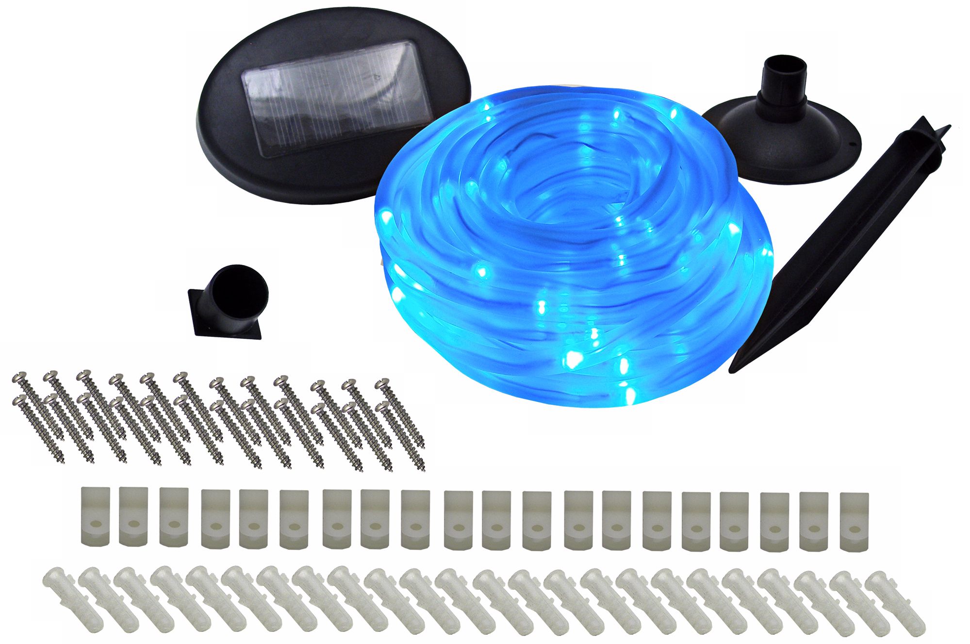 Solar 100 LED Blue Rope Lights