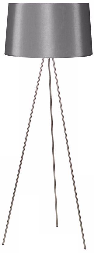 Lights Up! Weegee Nickel Platinum Silk Shade Floor Lamp