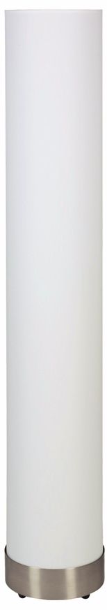 Lights Up! Meridian Nickel White Linen Shade Floor Lamp