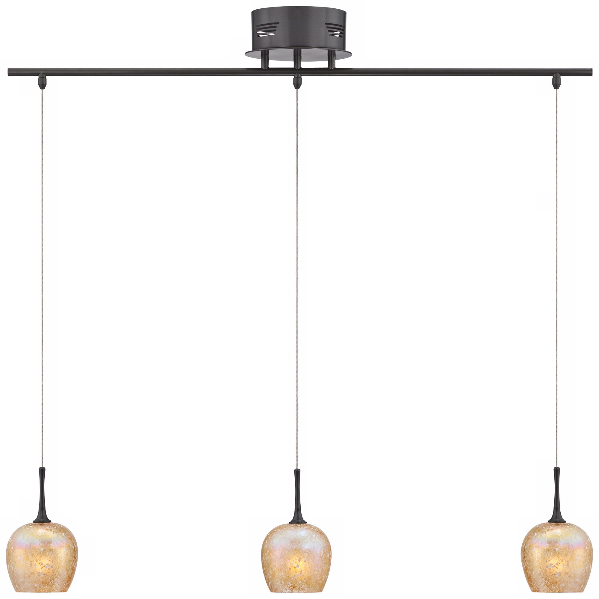 Amber Glass 34 1/2" Wide Three-Light Island Chandelier