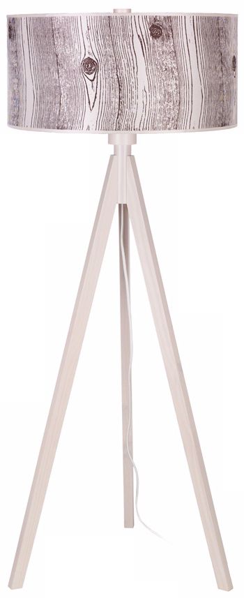 Lights Up! Woody Pickled Faux Bois Shade Floor Lamp