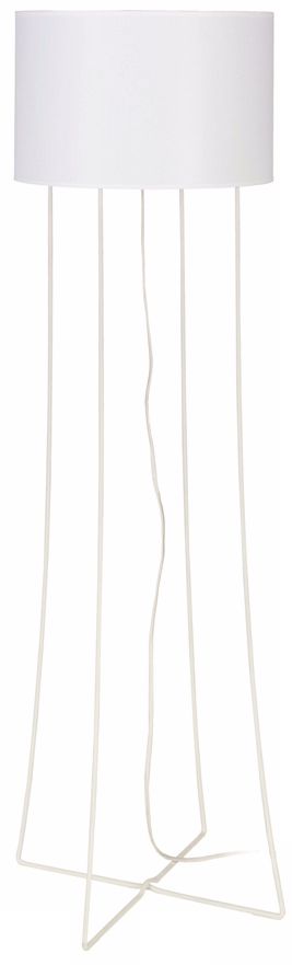 Lights Up! Virgil White Steel White Linen Shade Floor Lamp