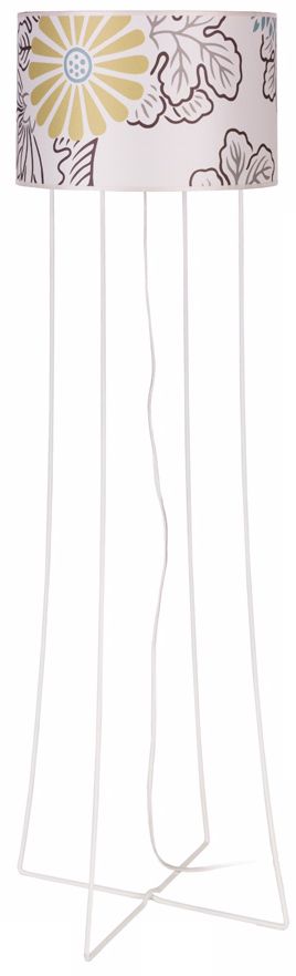 Lights Up! Virgil White Steel Kimono Shade Floor Lamp