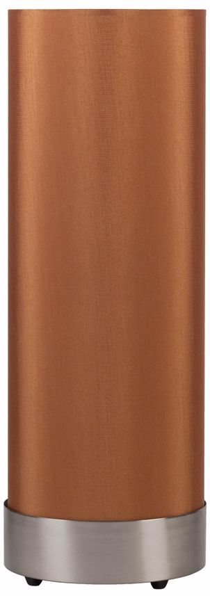 Lights Up! Meridian Brushed Nickel Gold Silk ShadeTable Lamp