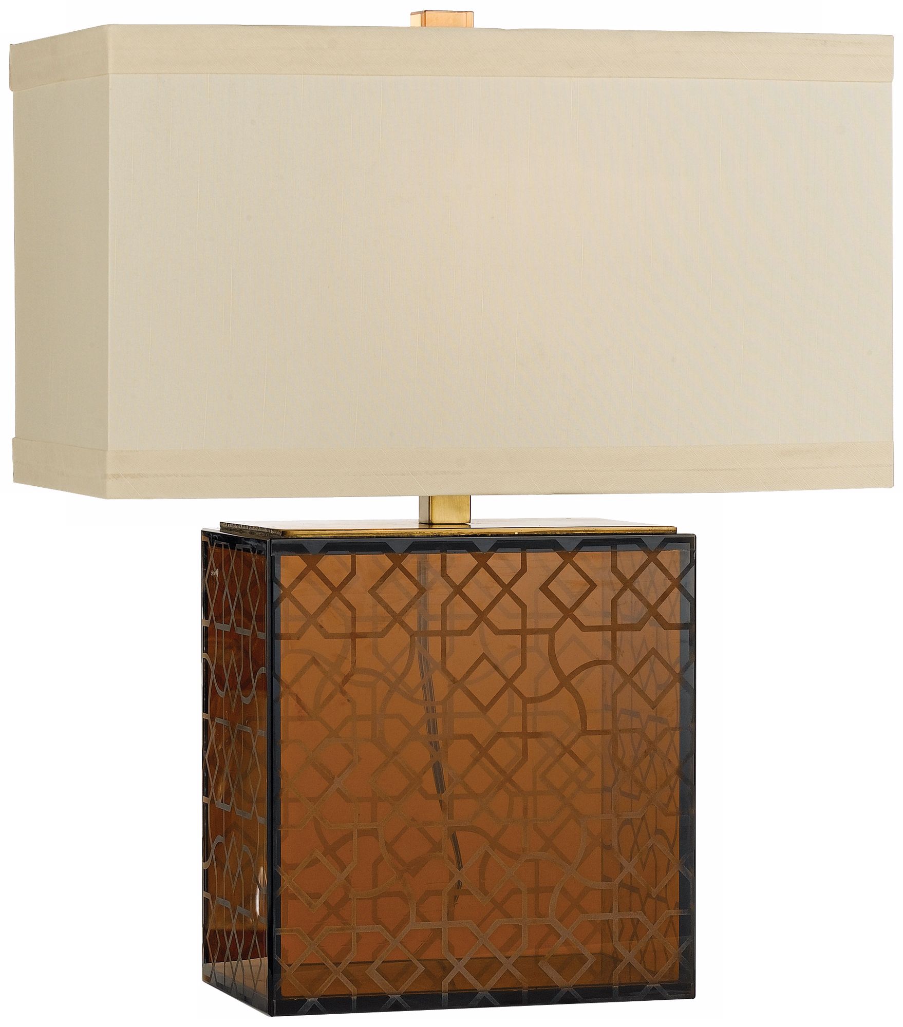 Horizon Olivia Etched Amber Crystal Table Lamp