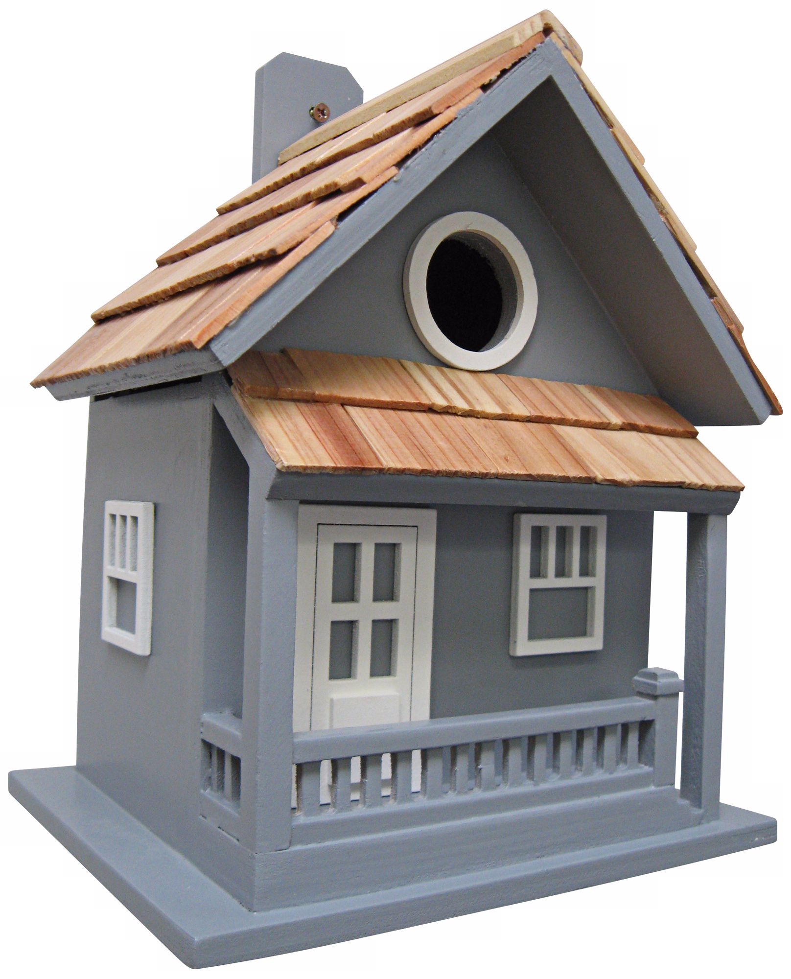 Little Cabin Hand-Painted Blue Birdhouse