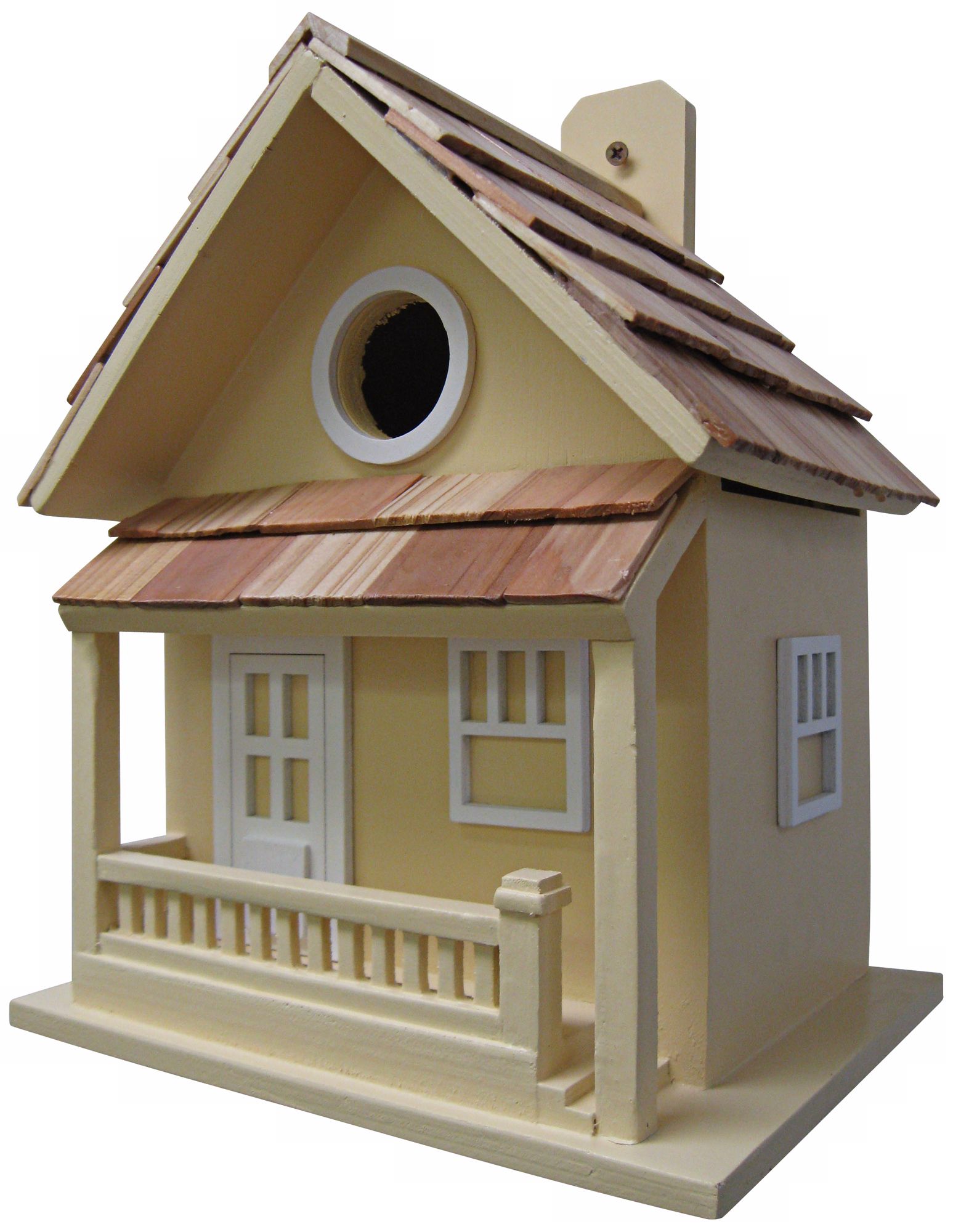 Little Cabin Hand-Painted Yellow  Birdhouse