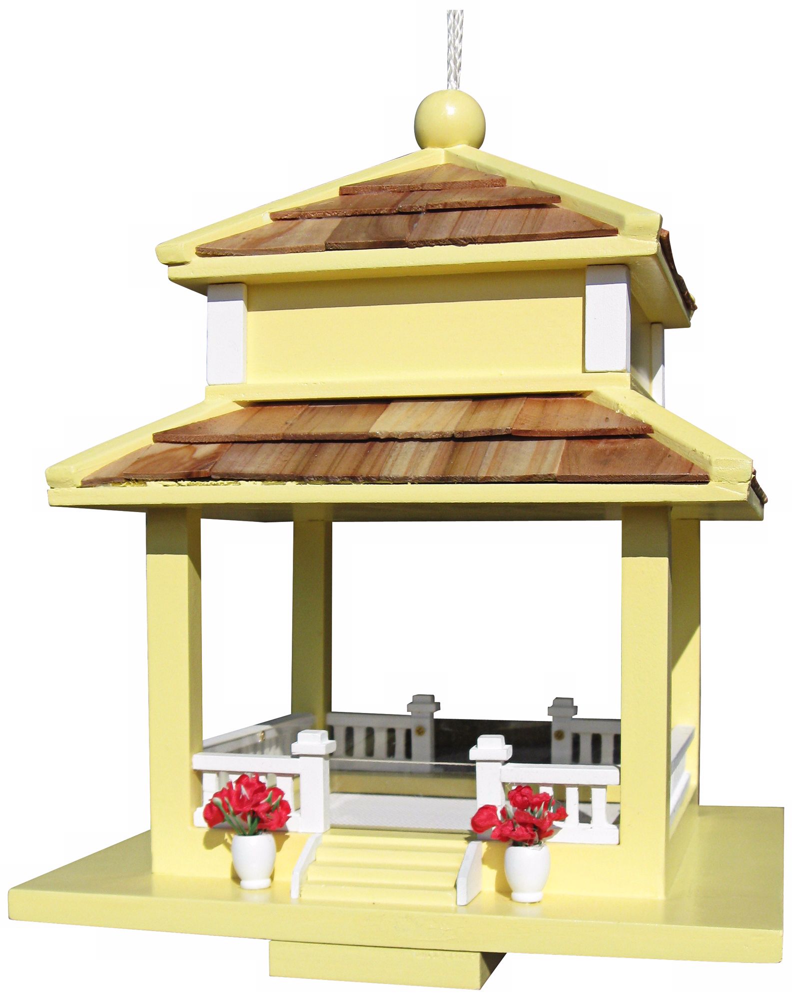 Backyard Bird Cottage Yellow Gazebo Bird Feeder