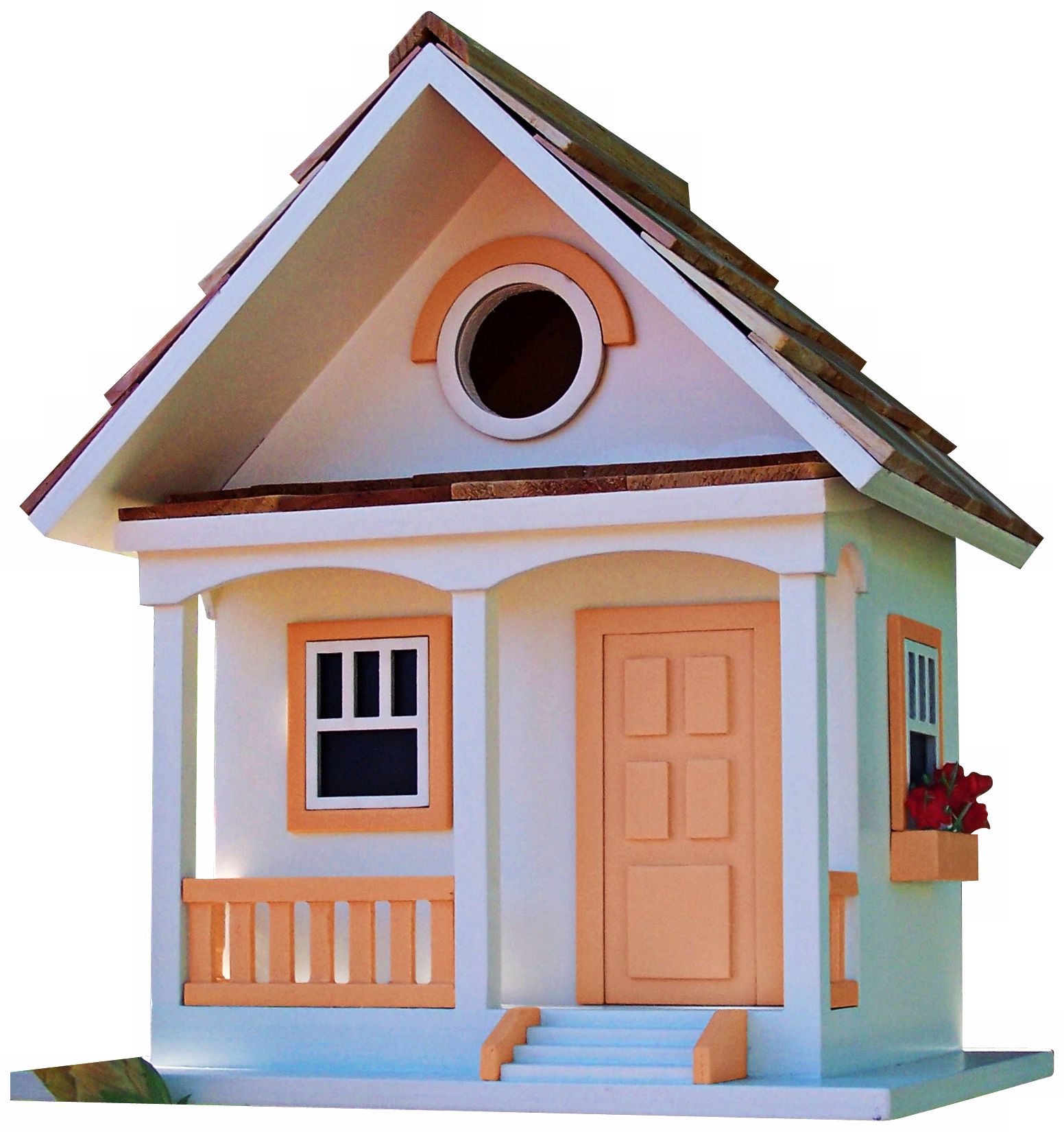 Forest Bungalow Cottage Peaches & Cream Birdhouse
