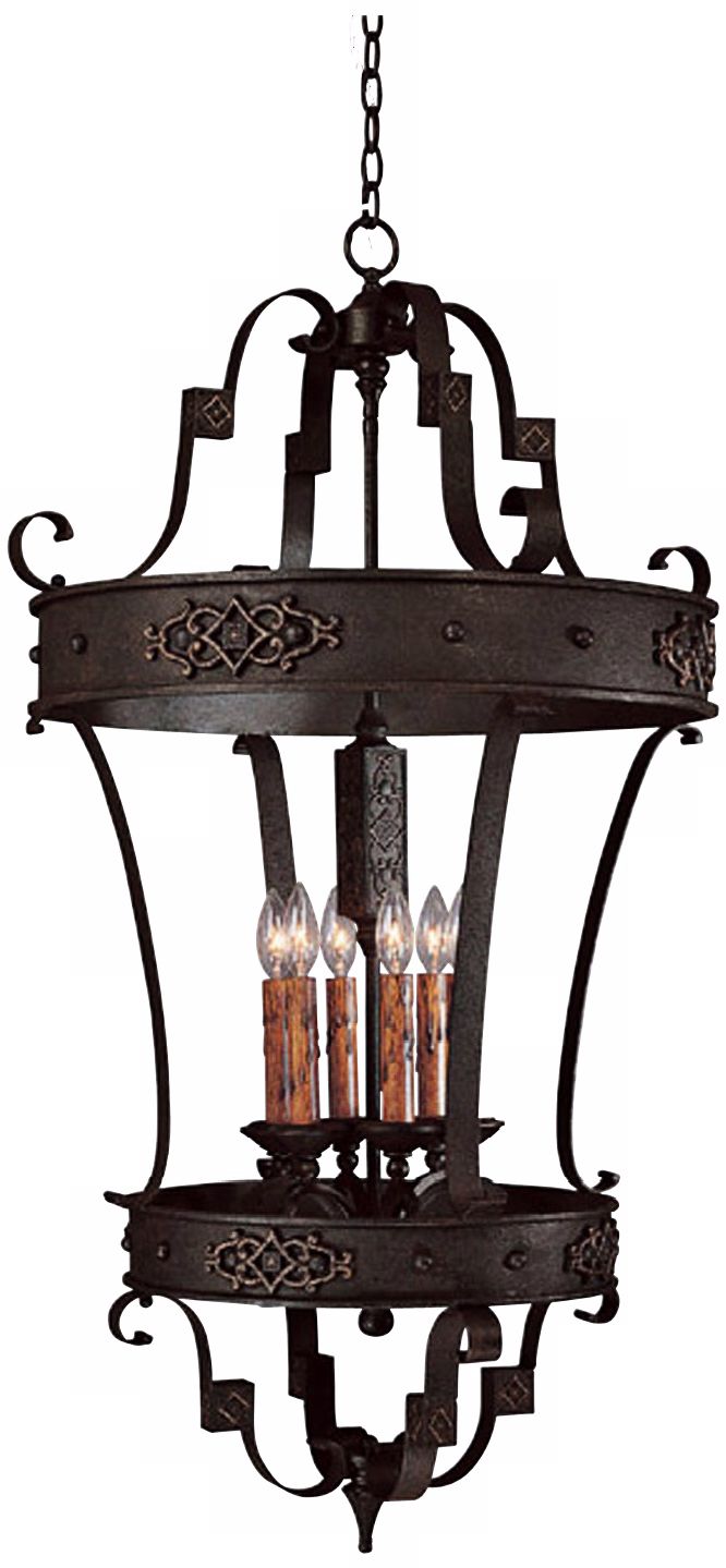 River Crest Rustic Iron Finish 6-Light Foyer Chandelier