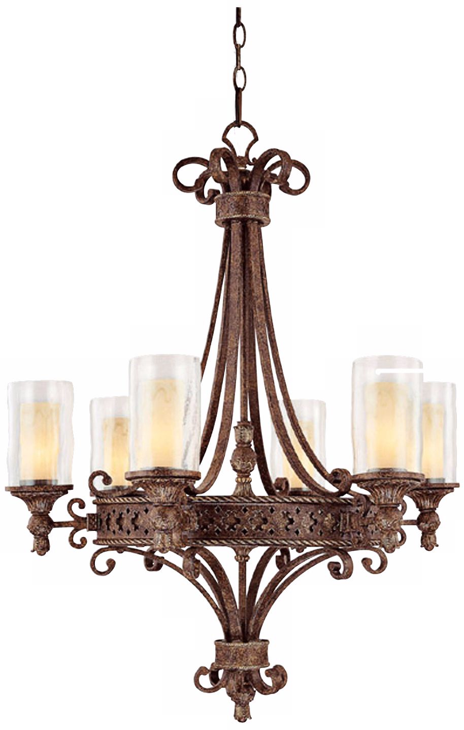 Squire Collection Crusted Umber Finish 6-Light Chandelier