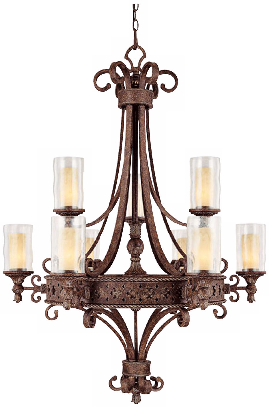 Squire Collection Crusted Umber Finish 9-Light Chandelier
