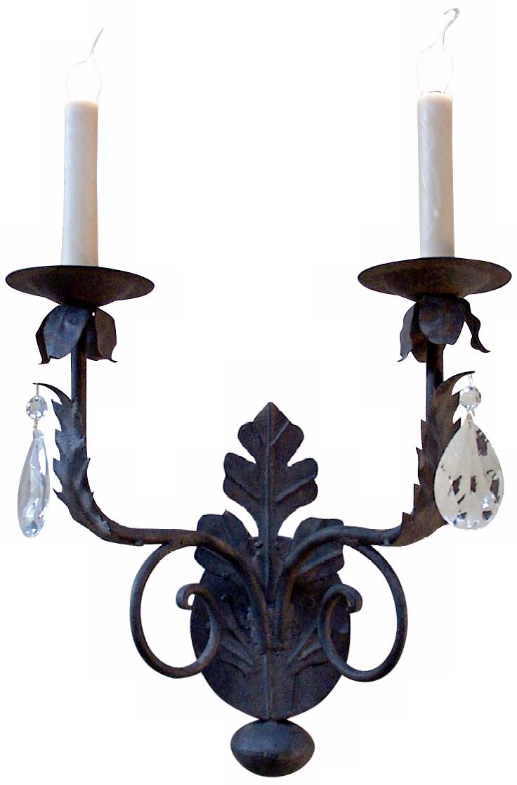 Laura Lee Michelle 2-Light With Crystals Wall Sconce