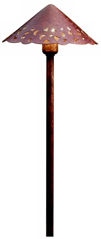 Bronze Finish Hammered Roof LED Landscape Path Light