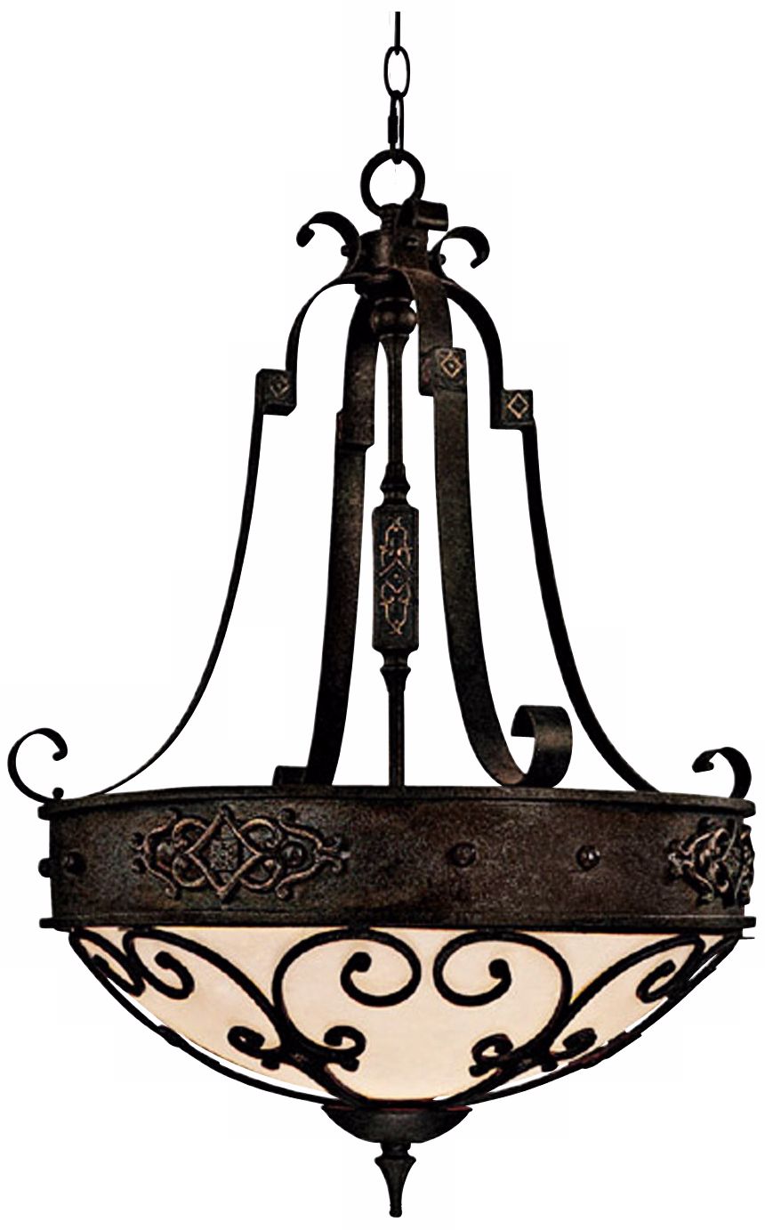 River Crest Rustic Iron Finish 3-Light Pendant Chandelier