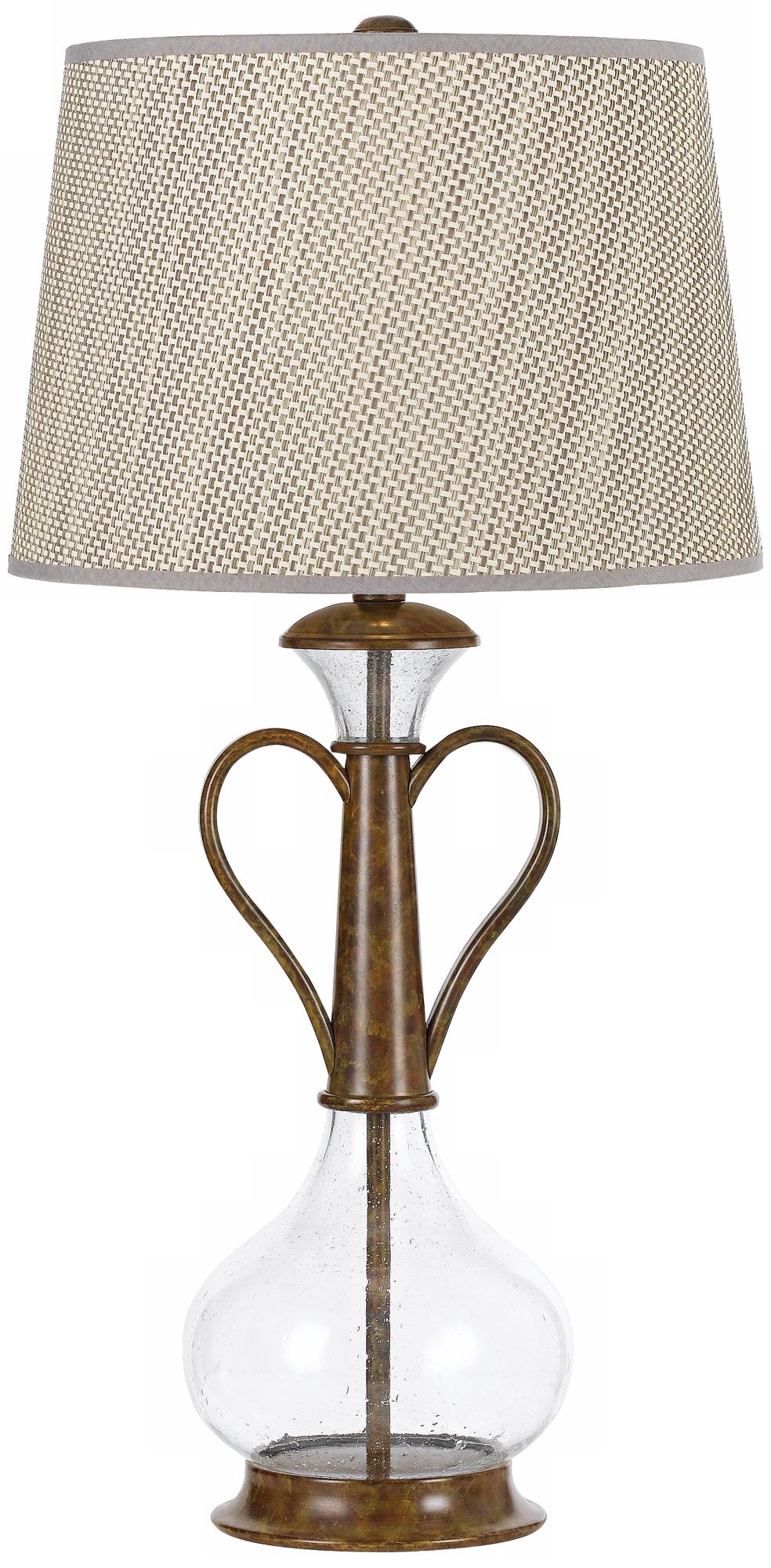 Horizon Paloma Seeded Glass and Copper Table Lamp