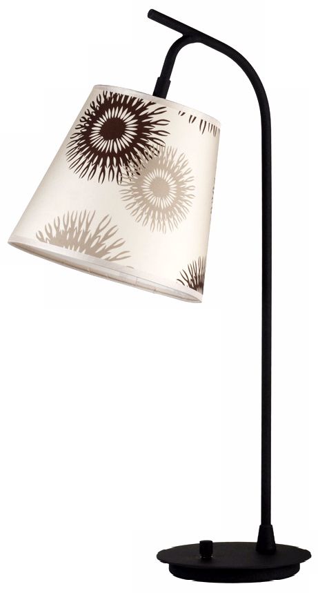 Lights Up! Tan Cornflower Shade Walker Table Lamp
