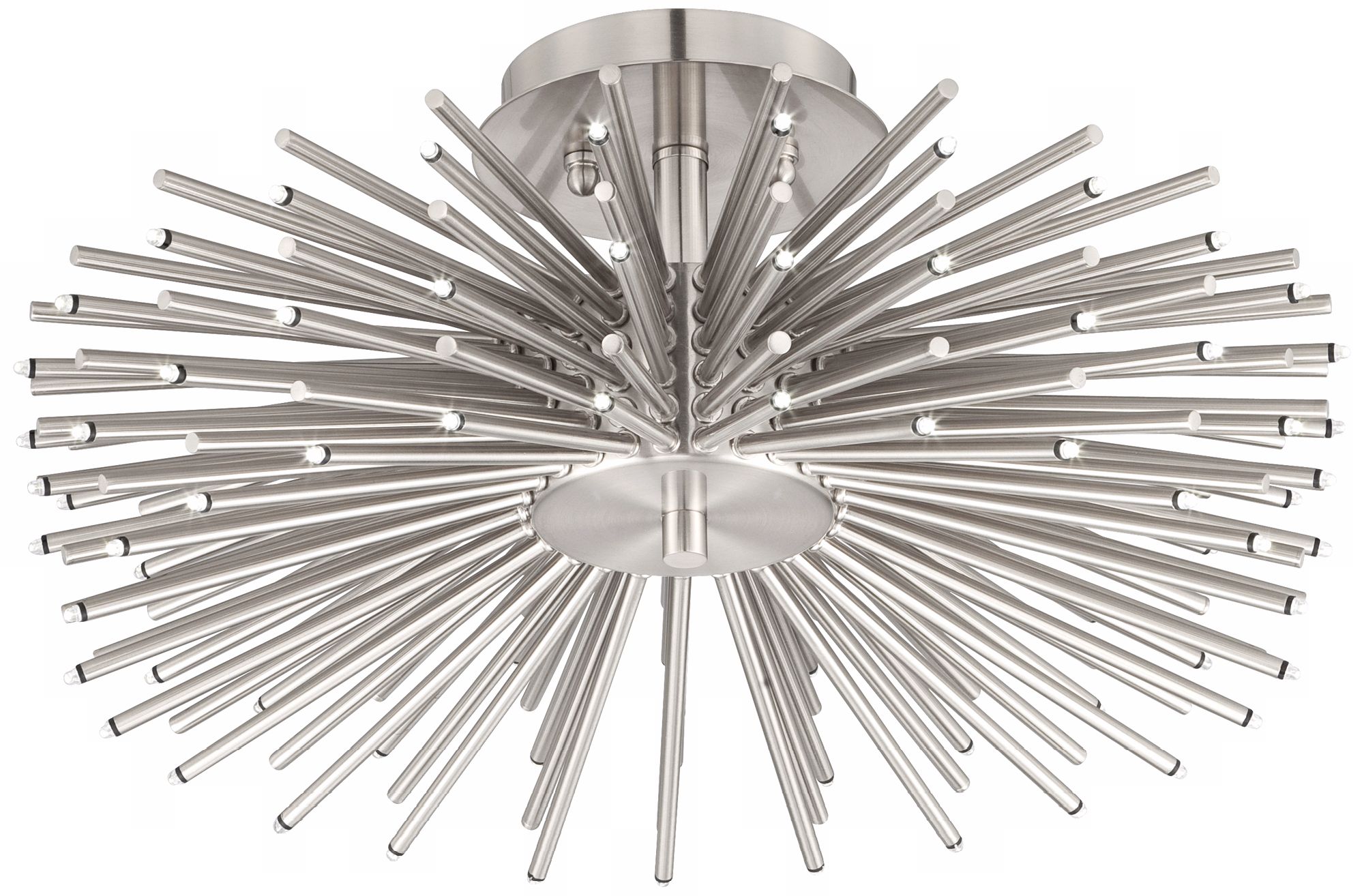 Contemporary Brushed Nickel 75-LED Semi-Flush Ceiling Light