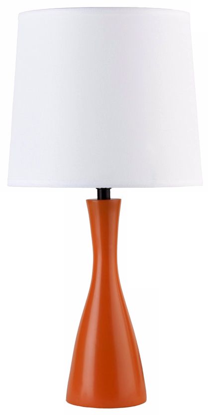 Lights Up! Linen Shade Carrot Finish Oscar Table Lamp