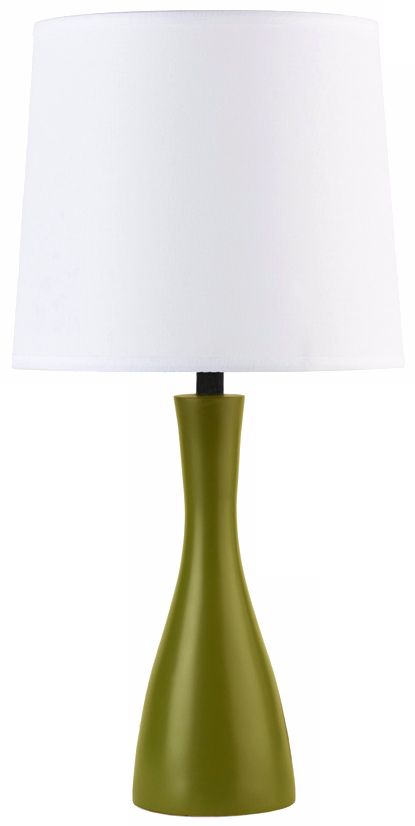 Lights Up! Linen Shade Grass Finish Oscar Table Lamp