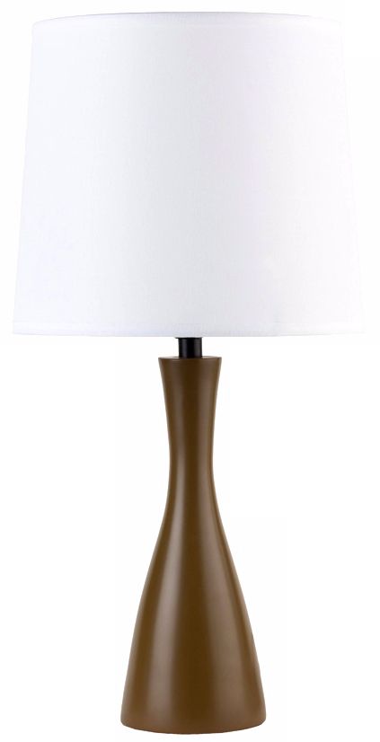 Lights Up! Linen Shade Olive Finish Oscar Table Lamp