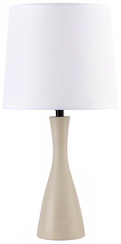 Lights Up! Linen Shade Soy Finish Oscar Table Lamp