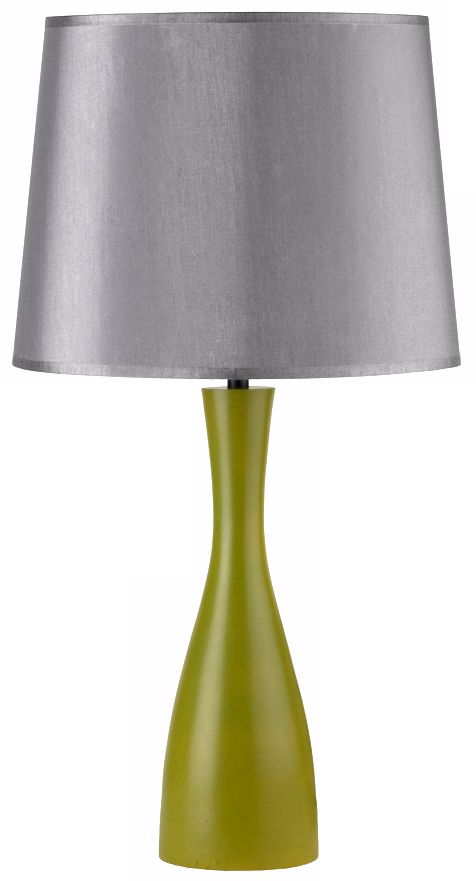 Lights Up! Silk Shade Grass Oscar 24" High Table Lamp