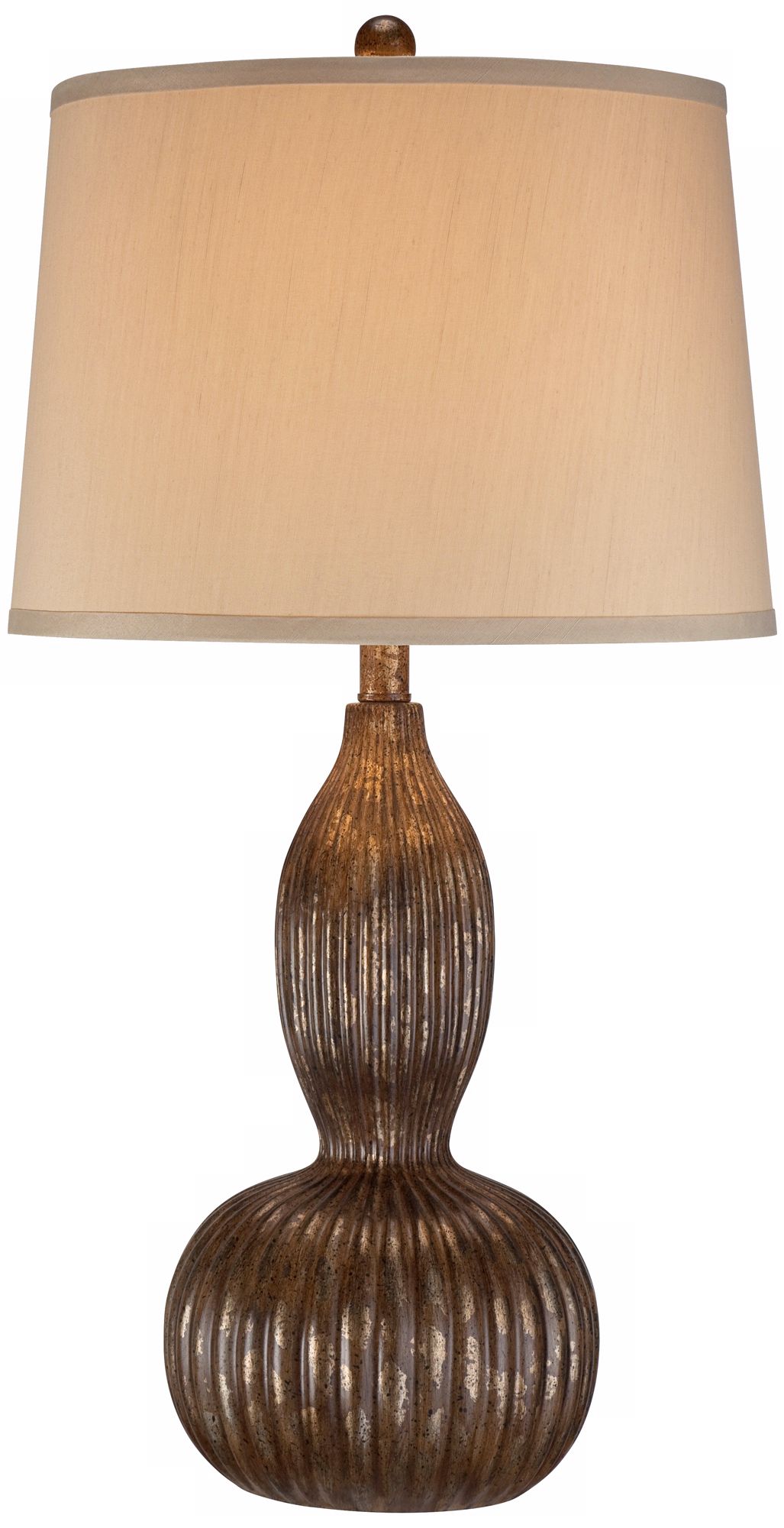 Glazed Brown Double Gourd Table Lamp