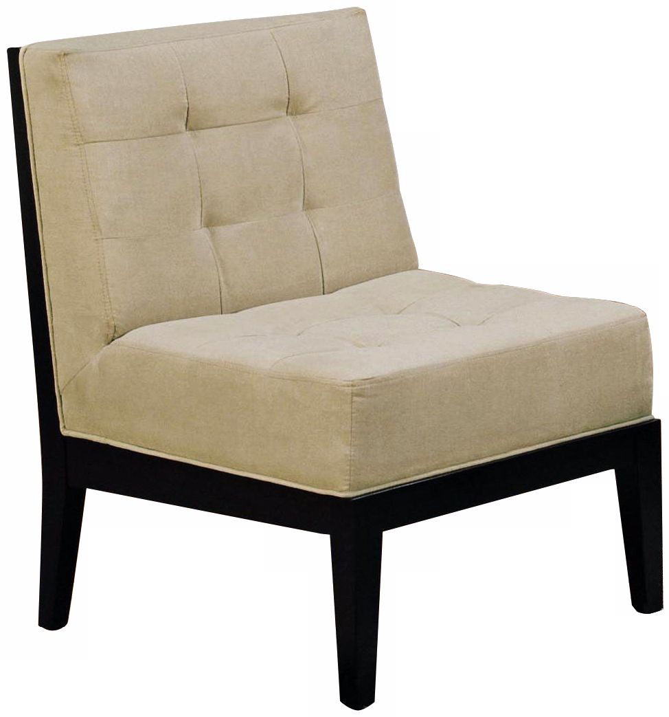 Dupont Espresso Tufted Armless Accent Chair