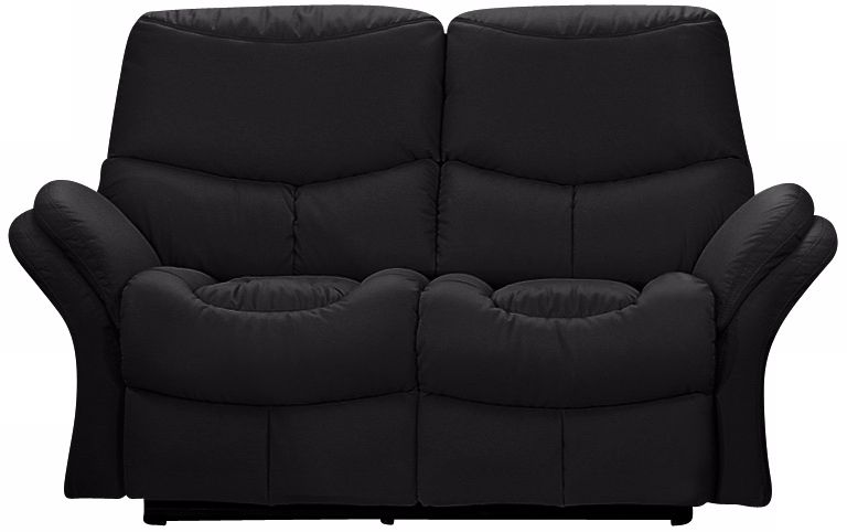 Idaho Black Leather Match Recliner Loveseat