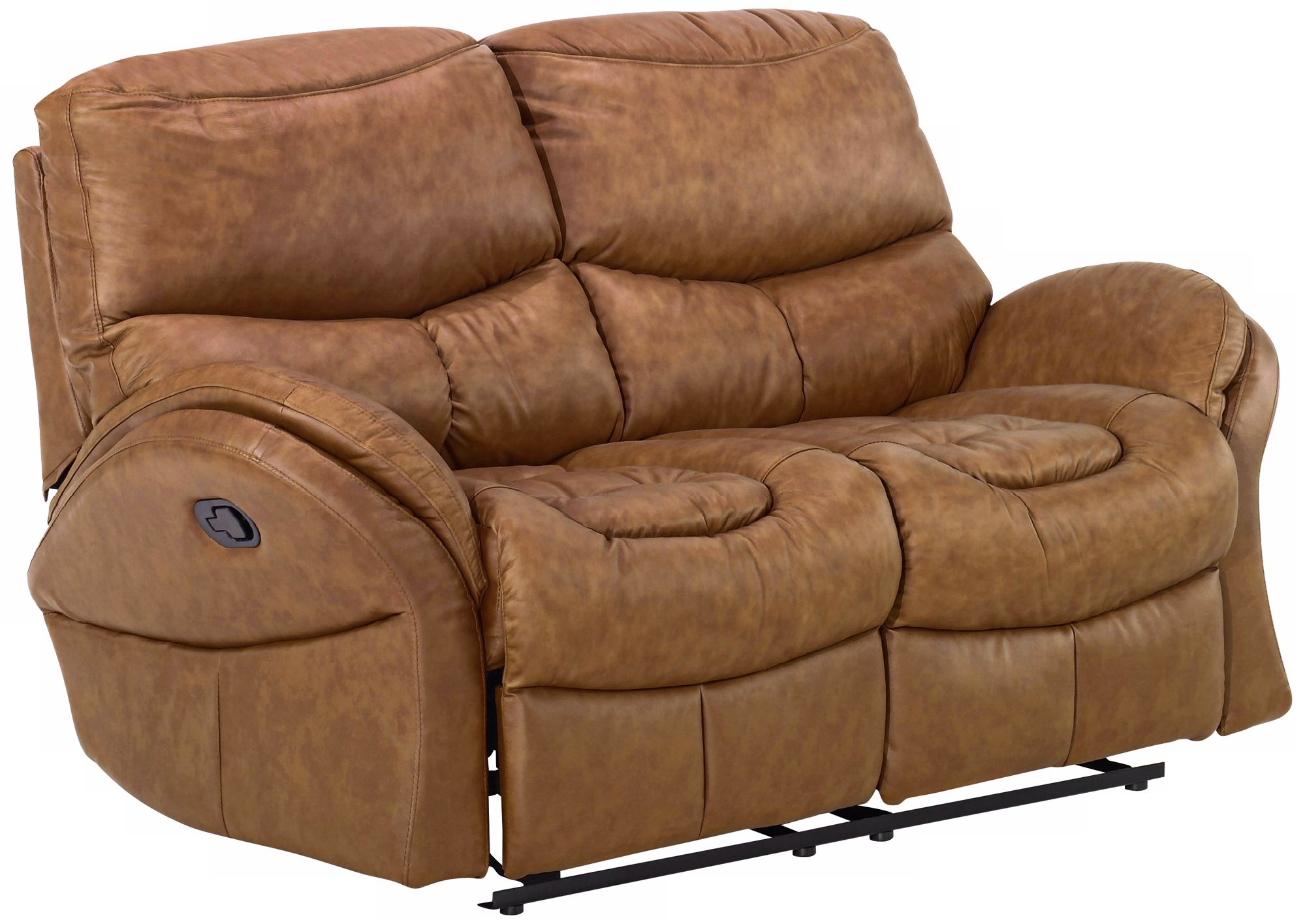 Idaho Whiskey Leather Match Recliner Loveseat