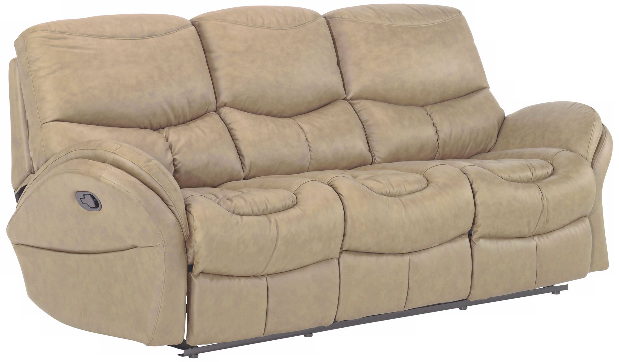 Idaho Taupe Leather Match Recliner Sofa