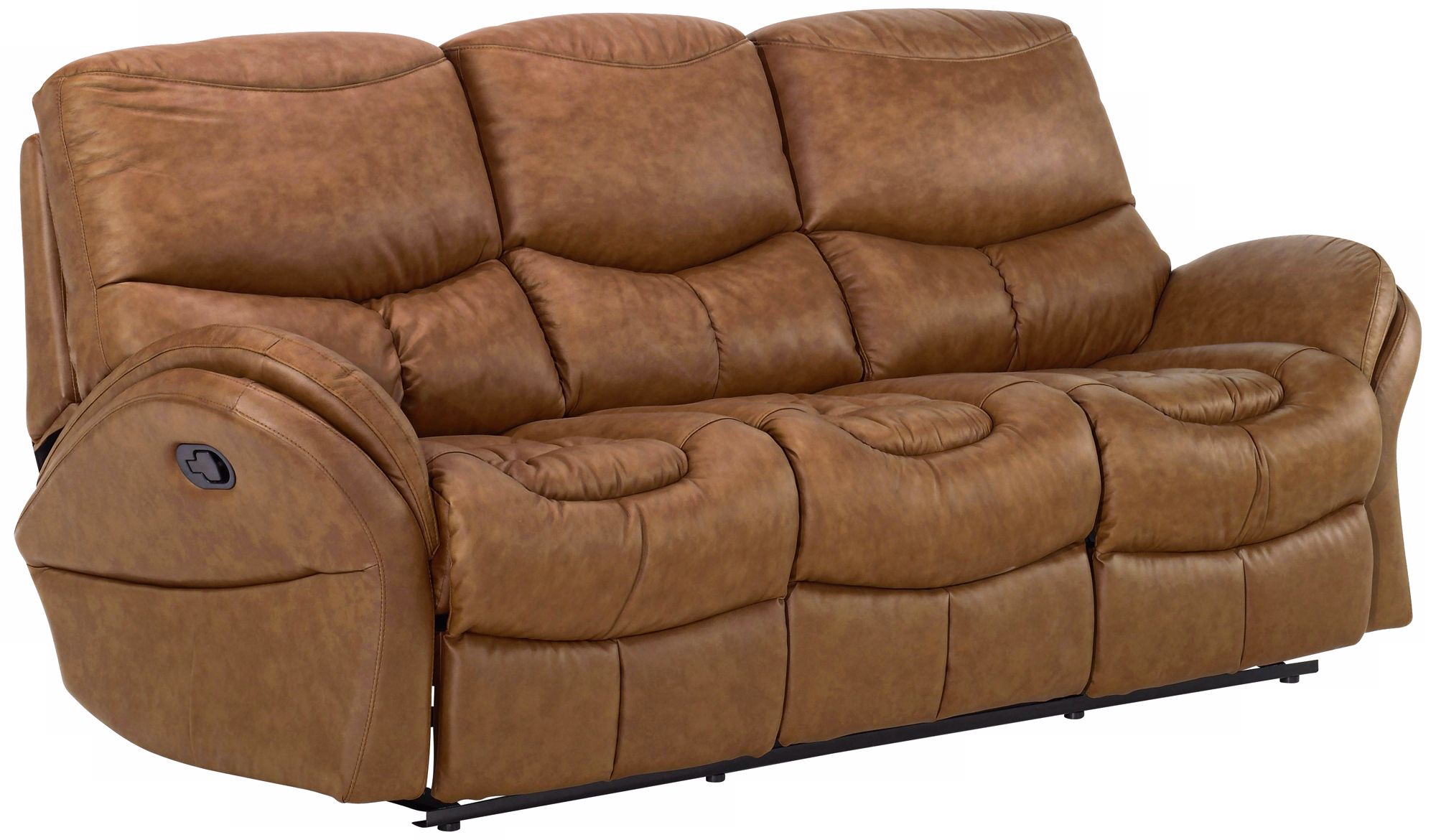 Idaho Whiskey Brown Leather Match Recliner Sofa T3752