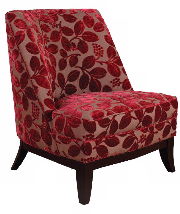 Jester Red Velvet Flowers Club Chair
