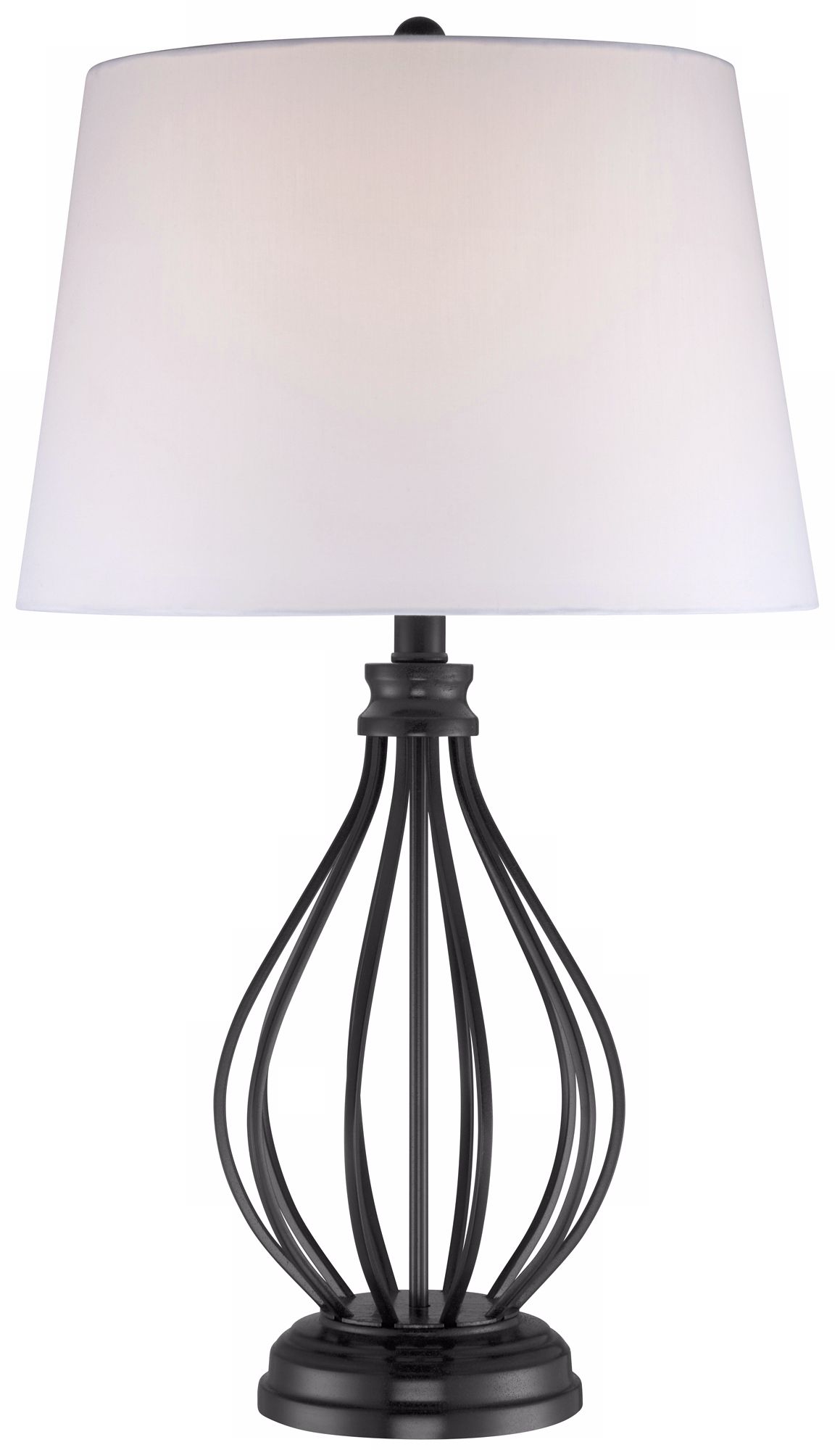 Black Open Frame Gourd Base Table Lamp