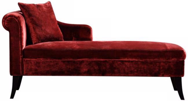 Patterson Maroon Chenille Chaise