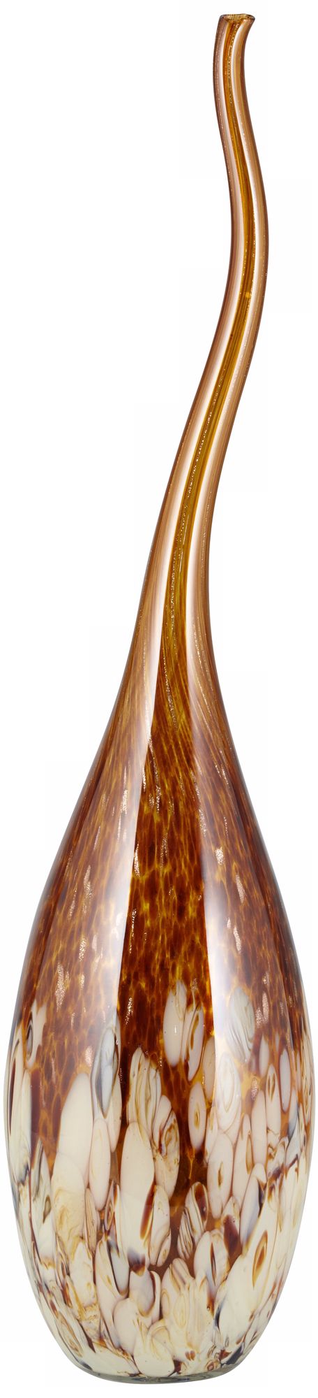 Hand-Made Amber and Buttercream Glass Vase