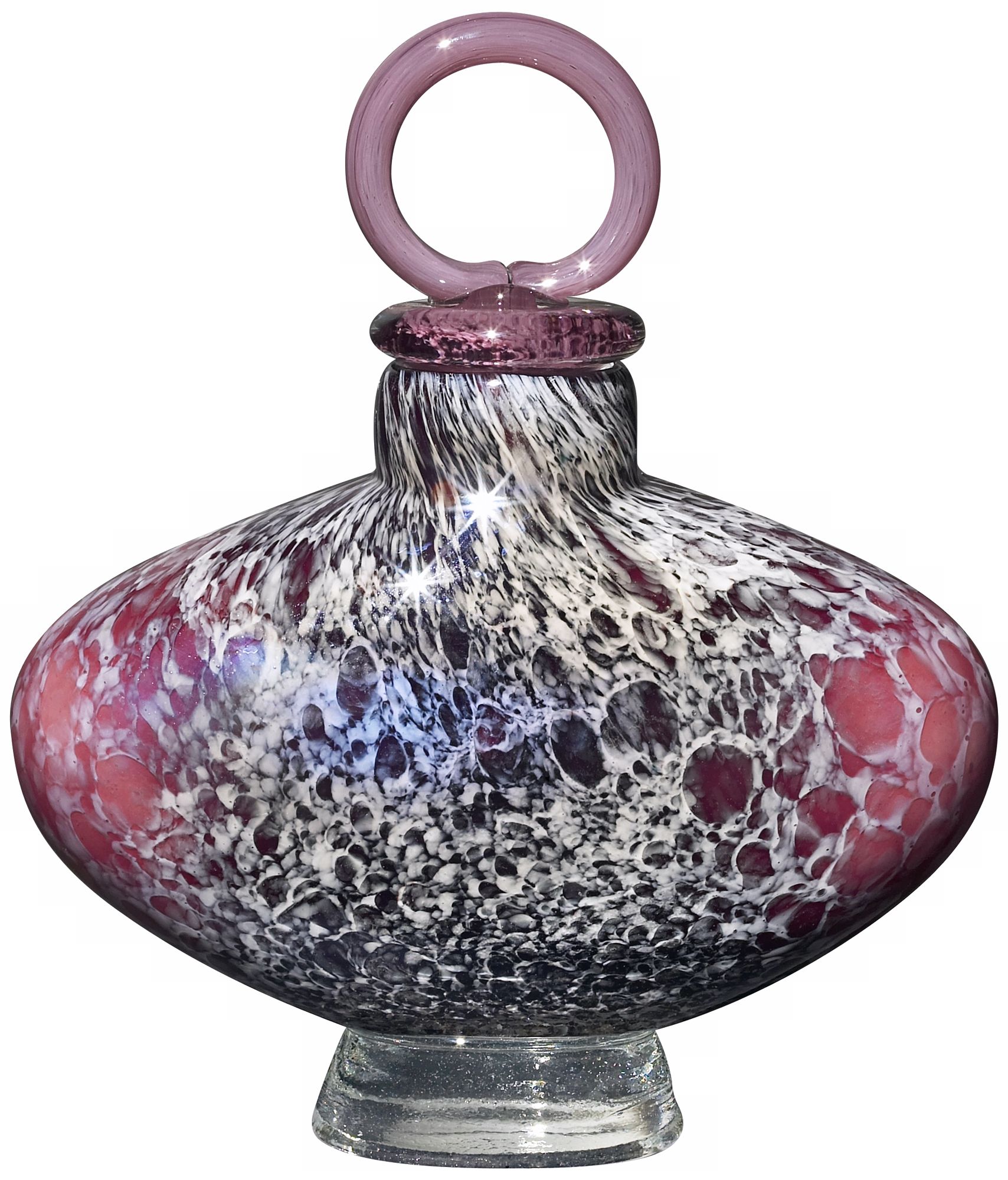 Lavender White Swirl Glass Perfume Bottle