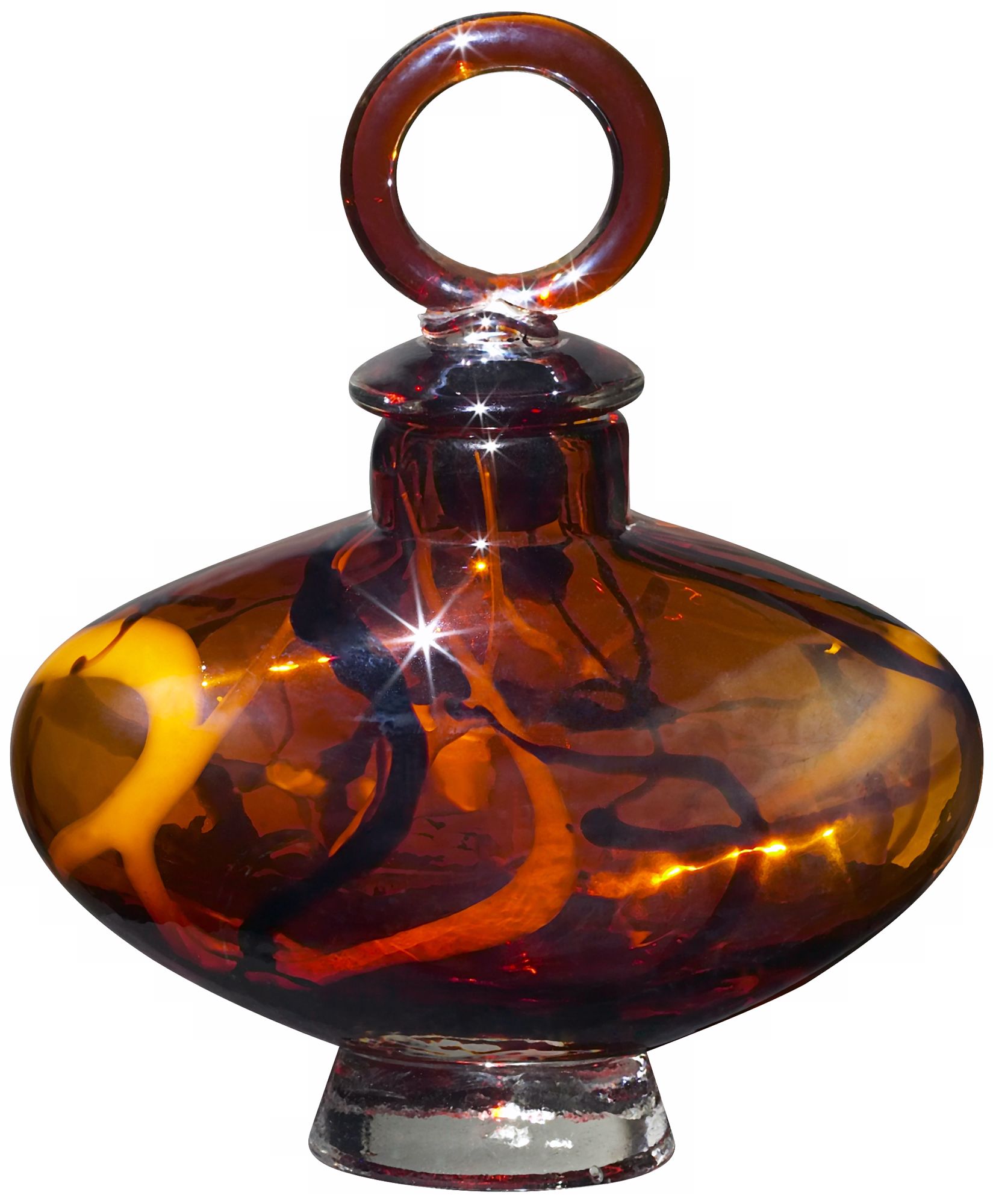 Amber Swirl Glass Perfume Bottle