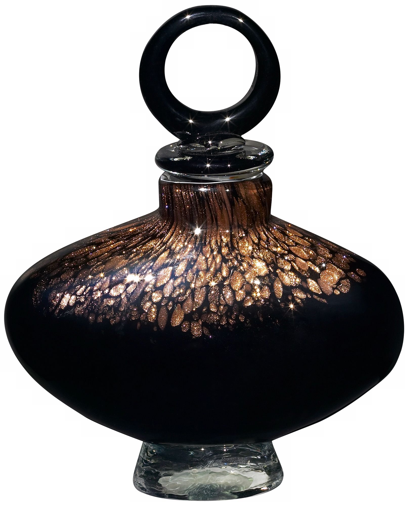 Black & Copper Glass Perfume Bottle