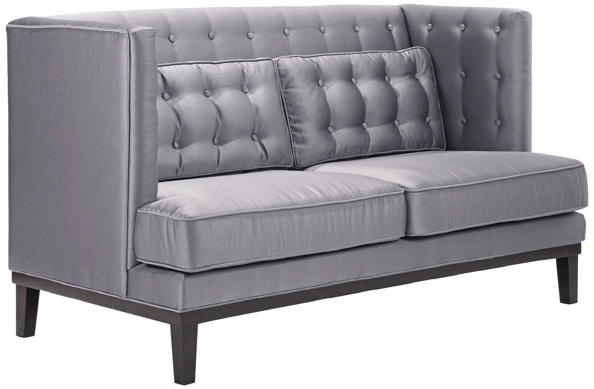 Noho Collection Silver Satin Loveseat