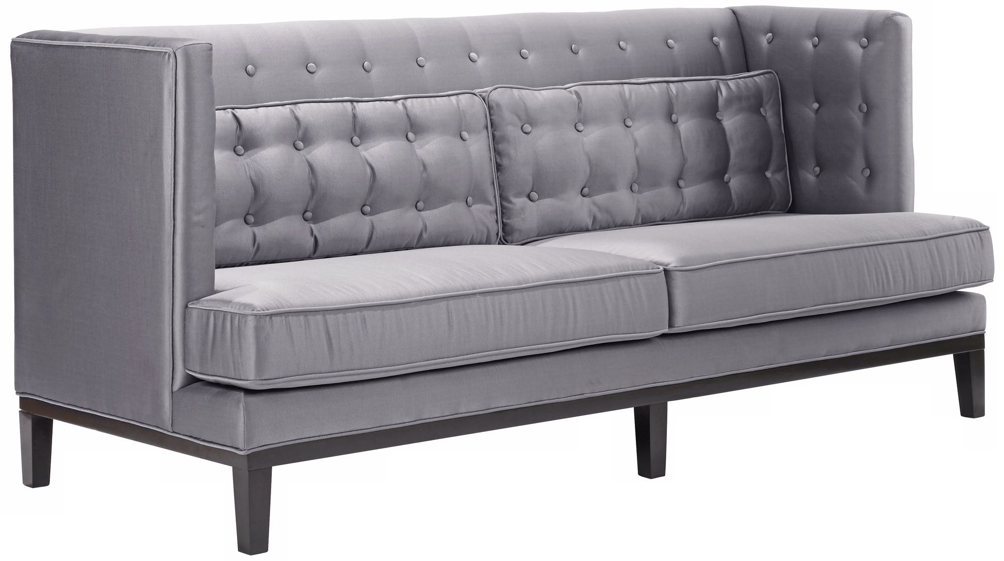 Noho Collection Silver Satin Sofa