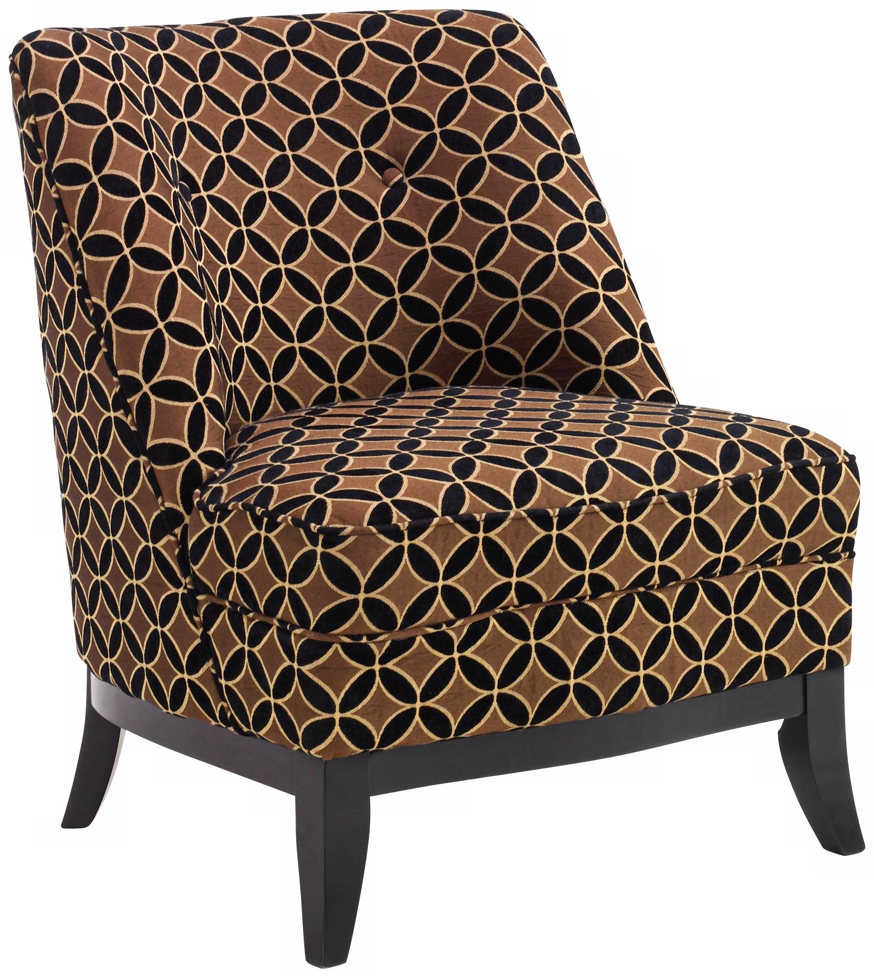 Jester Chocolate Gold Armless Club Chair