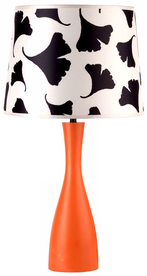 Lights Up! Black Ginko Leaf Shade Carrot Oscar Table Lamp