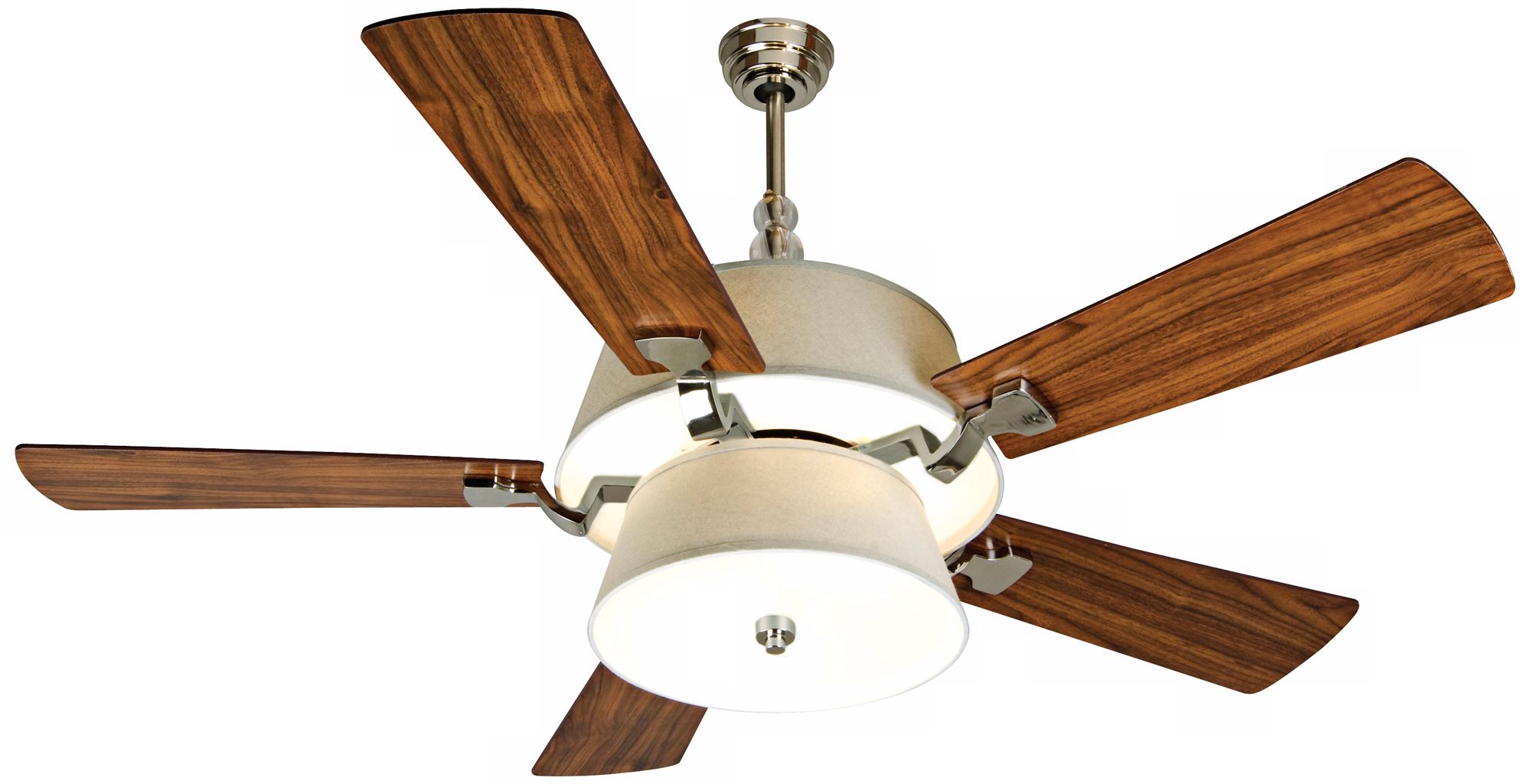 60" Craftmade Elle Polished Nickel Ceiling Fan