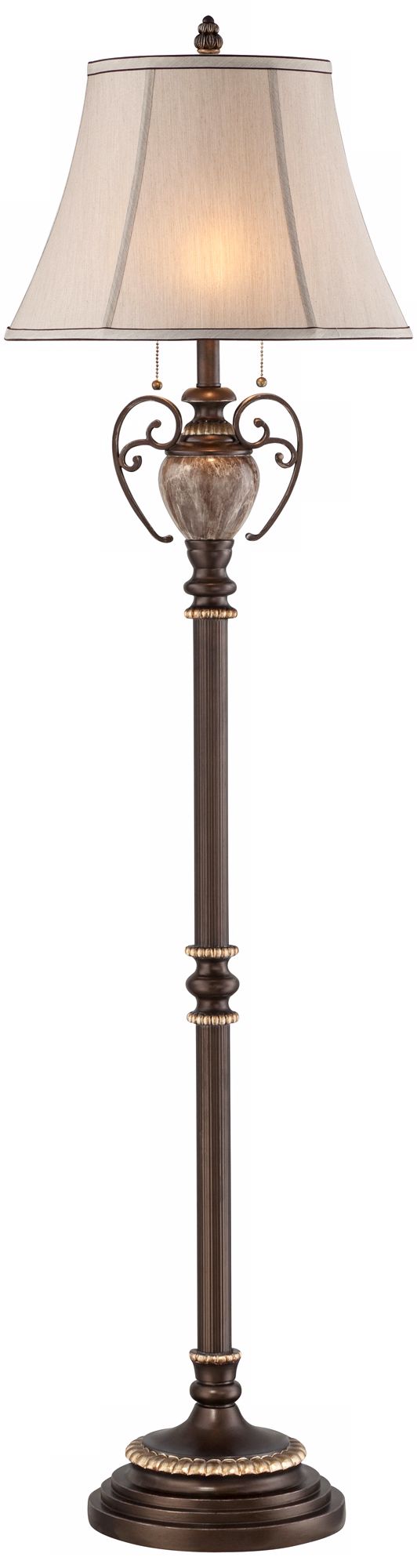 Kathy Ireland Belvedere Manor Twin Pull Floor Lamp