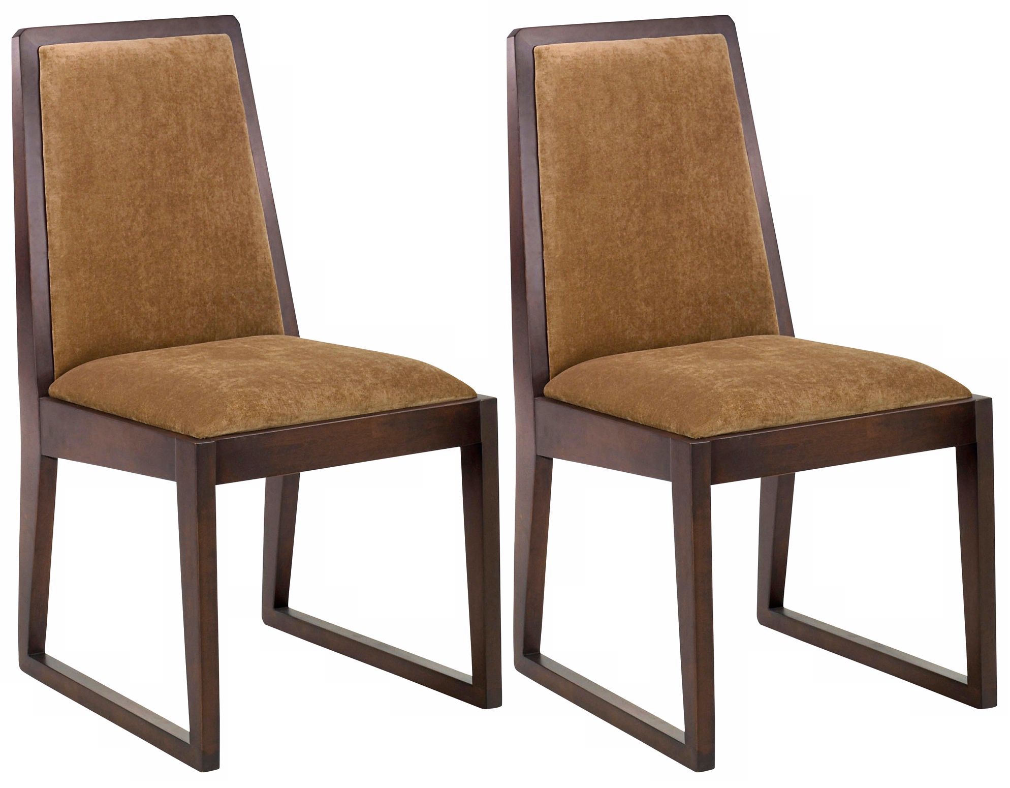 Set of 2 Oblique Collection Tobacco Side Chairs